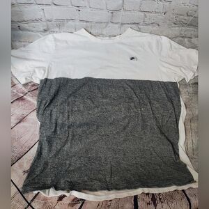 Nike Color Block Grey White Block Logo Swoosh Tee XL Basketball